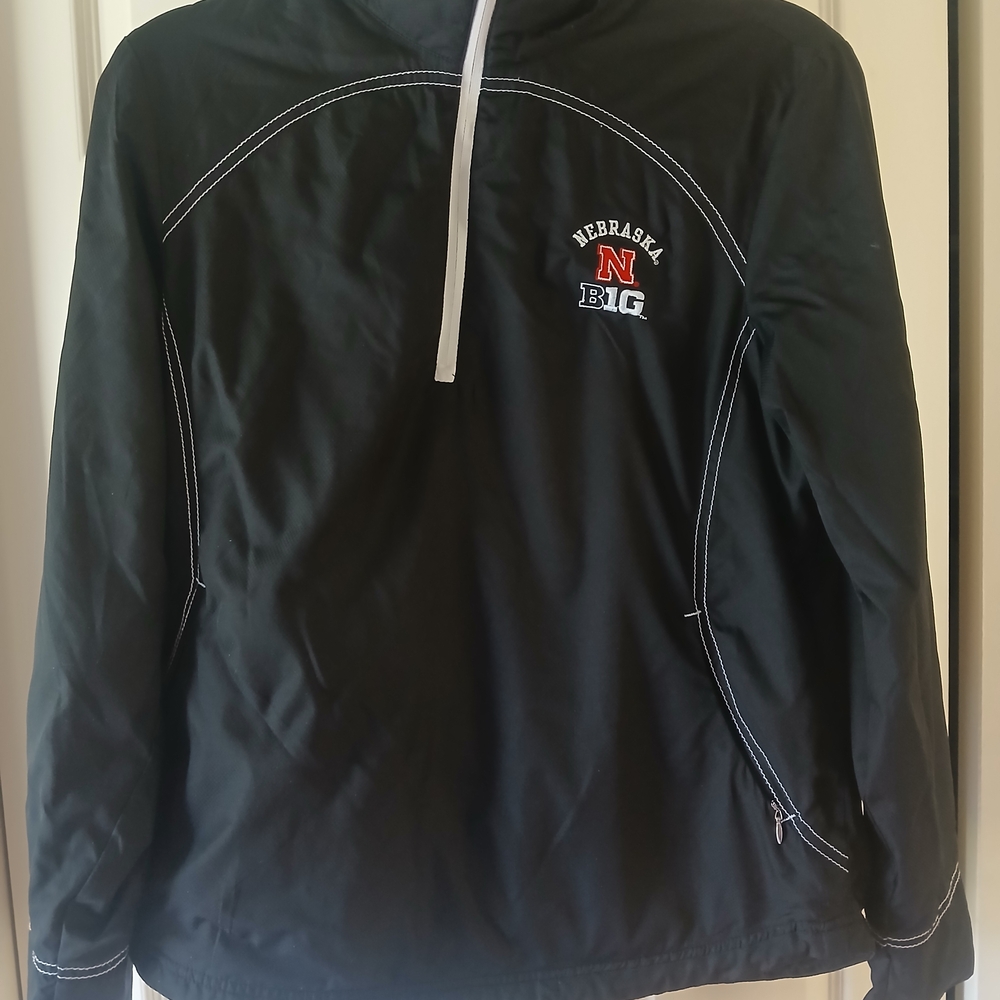 Gear For Sports Nebraska Black Jacket with White Stitching